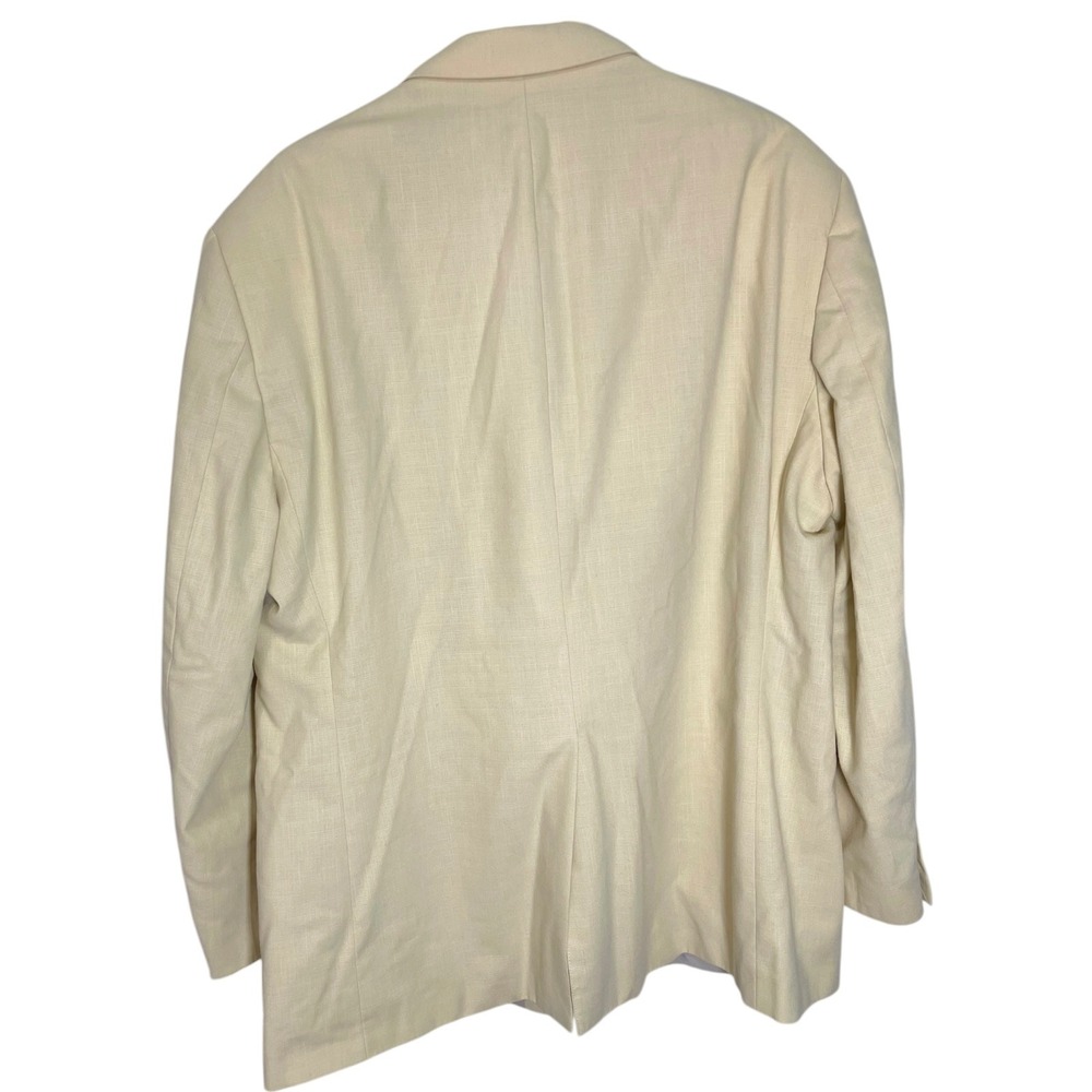 IZOD 46R Yellow Blazer Linen Blend Two Button Sport Coat Preppy Coastal Minimal - Picture 3 of 10